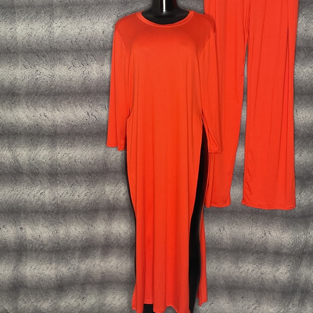 Elegant 2pcs orange pant set - Picture 2 of 6